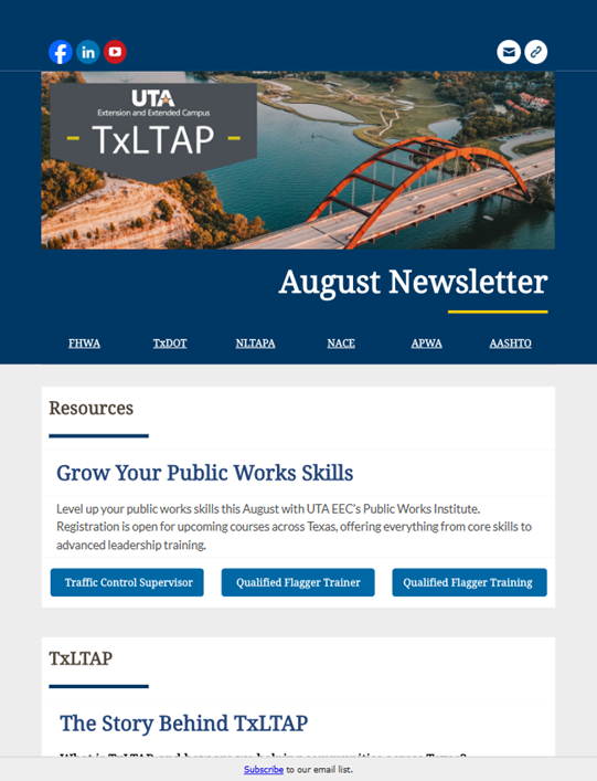 monthly newsletter